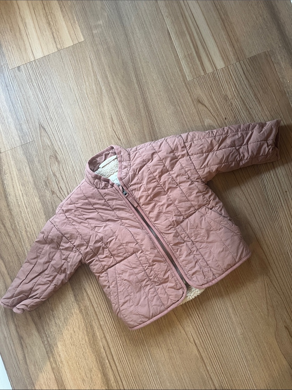 Toddler Konges Sløjd Quilted Blush Jacket with Sherpa Lining